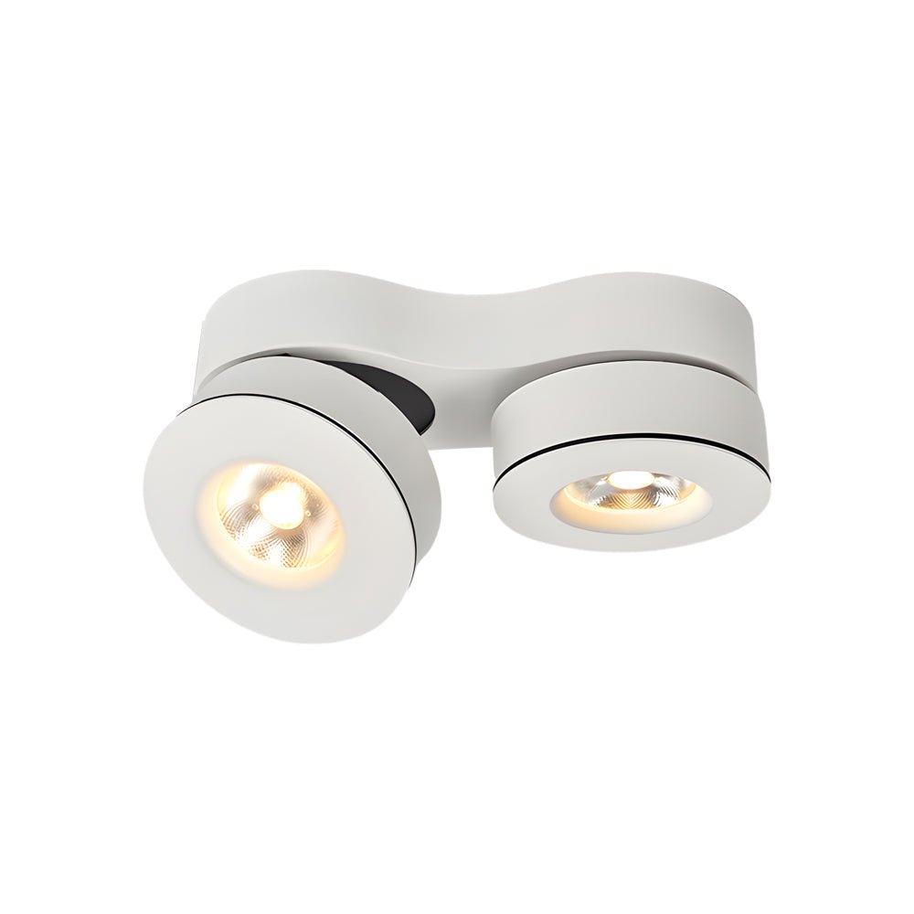 WINDSOR TWIN-HEAD ROTATING CEILING SPOTLIGHT IN BLACK AND WHITE