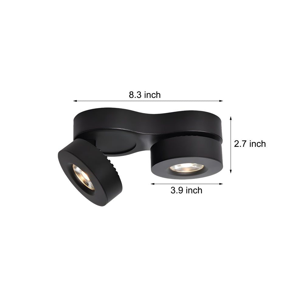 WINTHORPE DUAL-AXIS CEILING SPOTLIGHT IN ONYX AND IVORY