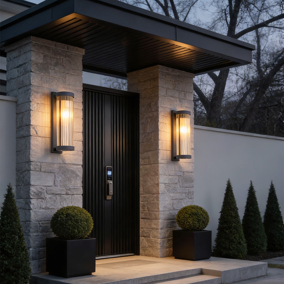 BRIDGEMAN MODERN BLACK OUTDOOR SCONCE LIGHTING