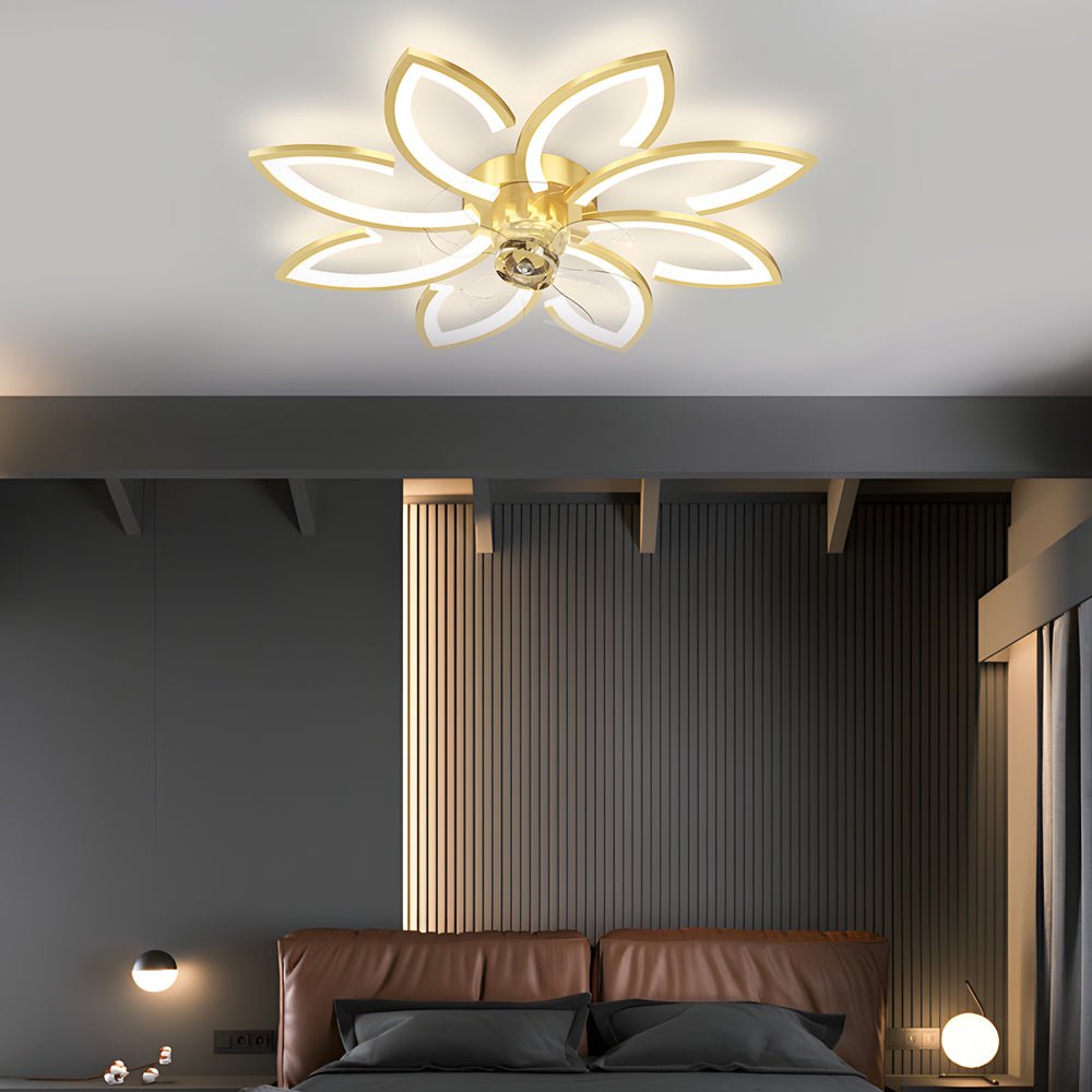 CLARISSA FLUSH MOUNT LED CEILING FAN WITH DIMMABLE LIGHTING