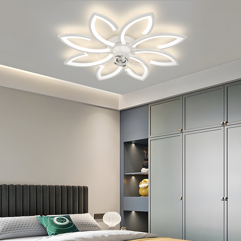 CLARISSA FLUSH MOUNT LED CEILING FAN WITH DIMMABLE LIGHTING