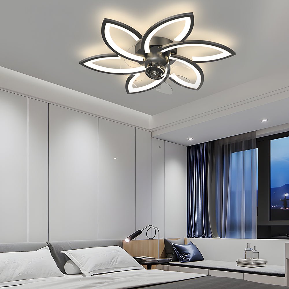 CLARISSA FLUSH MOUNT LED CEILING FAN WITH DIMMABLE LIGHTING