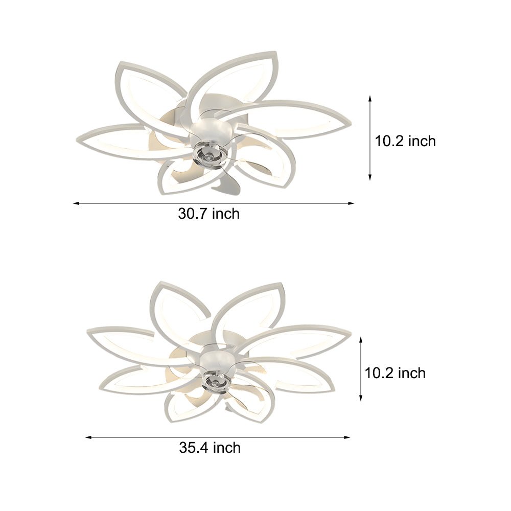 CLARISSA FLUSH MOUNT LED CEILING FAN WITH DIMMABLE LIGHTING
