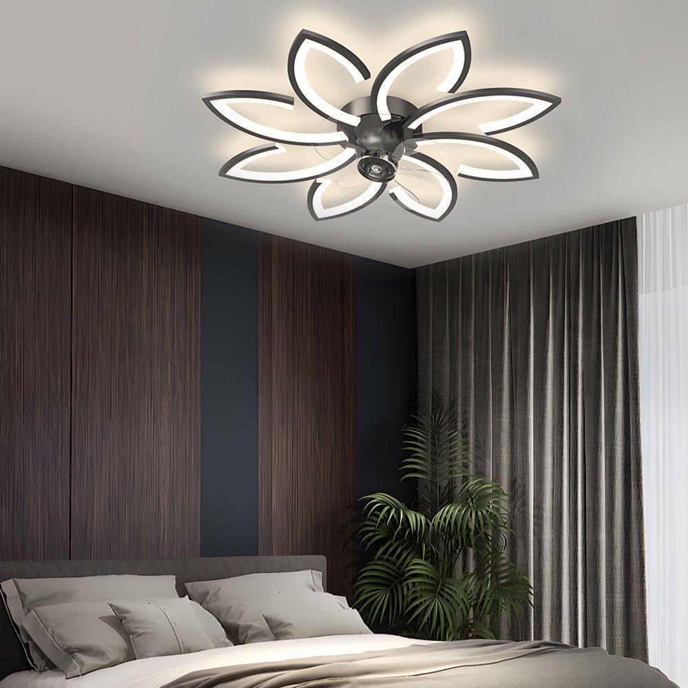 CLARISSA FLUSH MOUNT LED CEILING FAN WITH DIMMABLE LIGHTING
