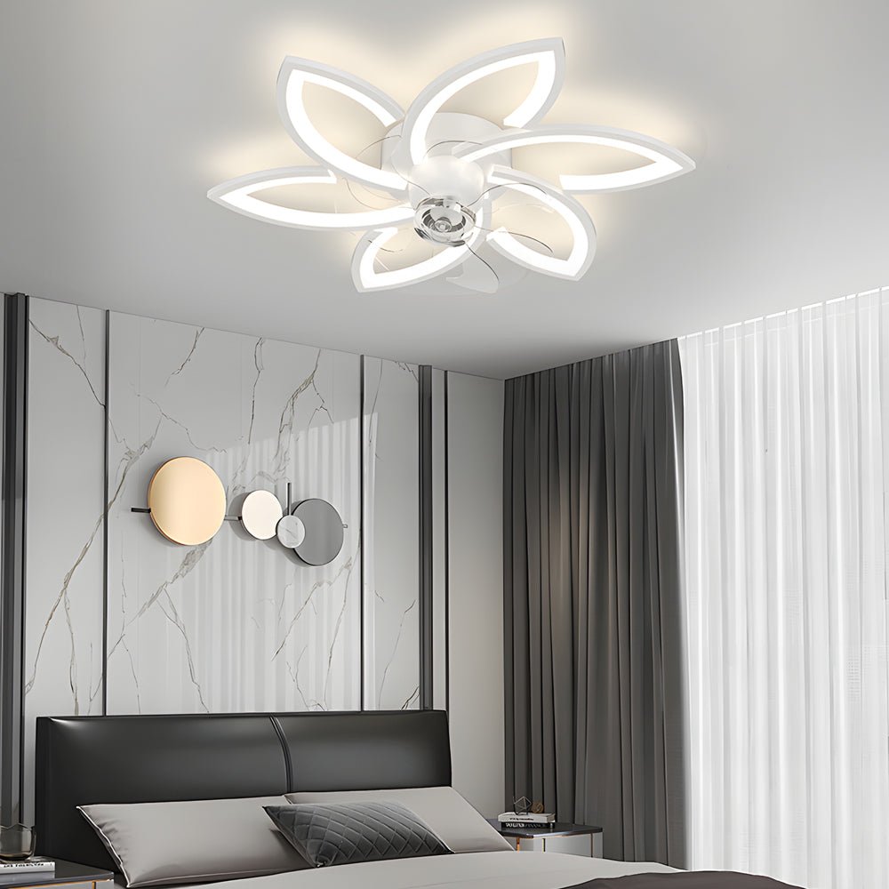 CLARISSA FLUSH MOUNT LED CEILING FAN WITH DIMMABLE LIGHTING