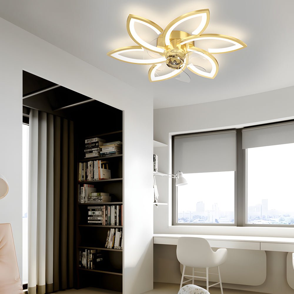 CLARISSA FLUSH MOUNT LED CEILING FAN WITH DIMMABLE LIGHTING