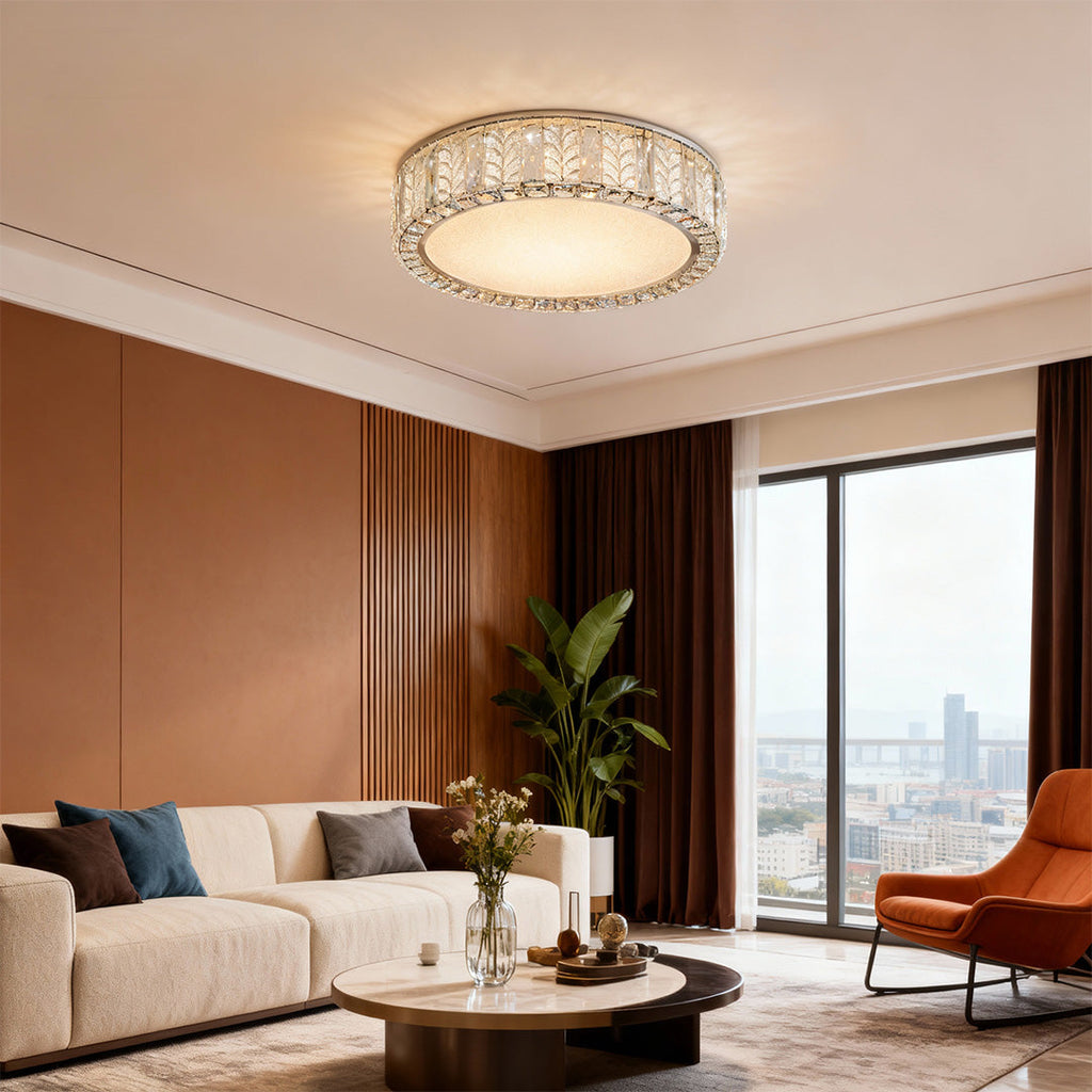 WINTHORPE RADIANT CRYSTAL FLUSH CEILING LIGHT