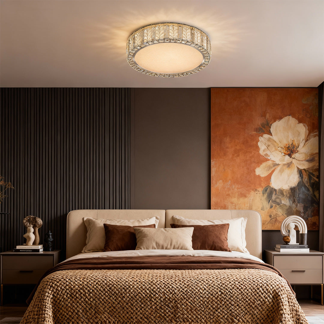 WINTHORPE RADIANT CRYSTAL FLUSH CEILING LIGHT