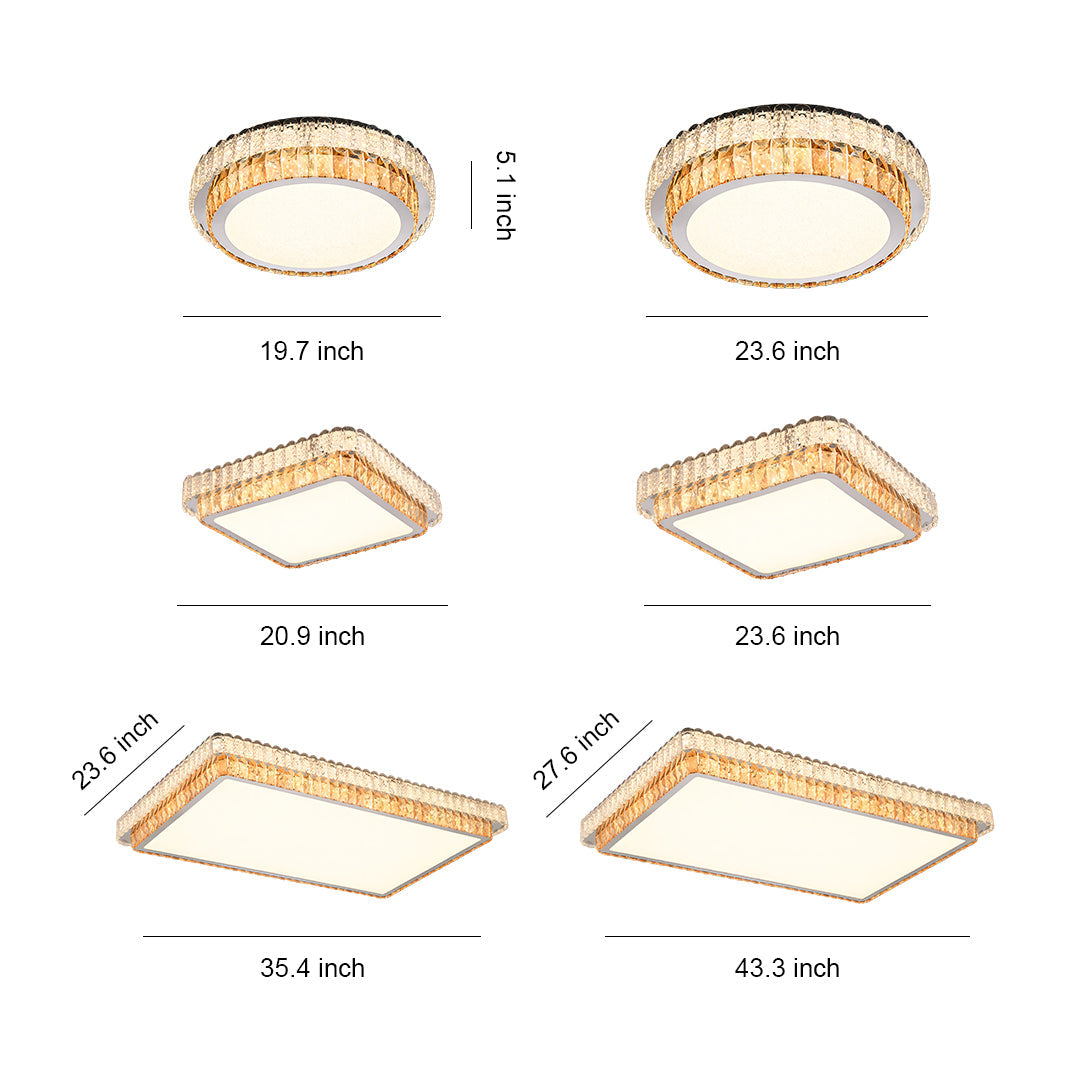 CHARLETON CRYSTAL EMBRACE FLUSH CEILING LANTERN