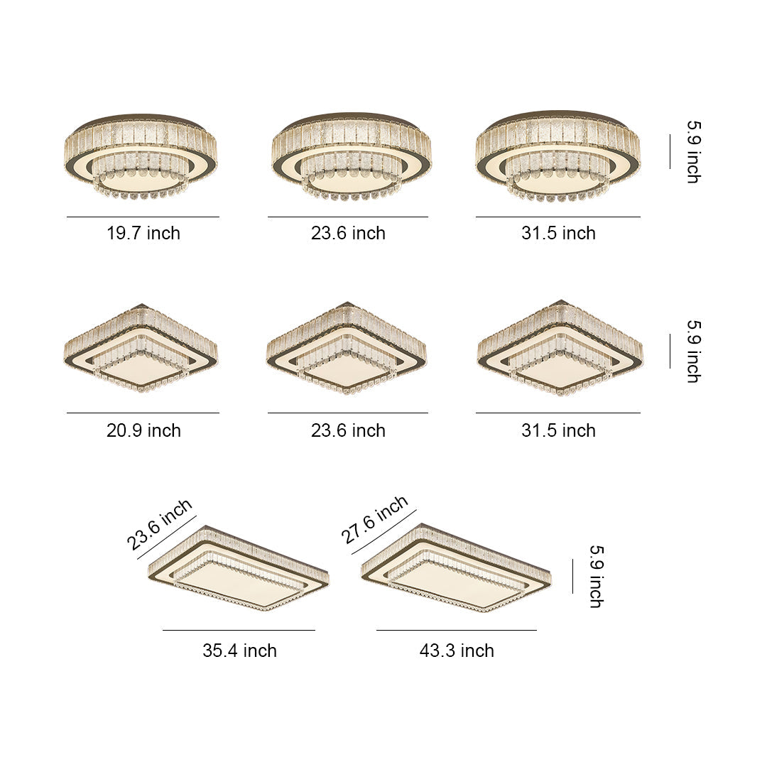WINDSOR CRYSTAL FLUSH MOUNT CEILING ILLUMINATION