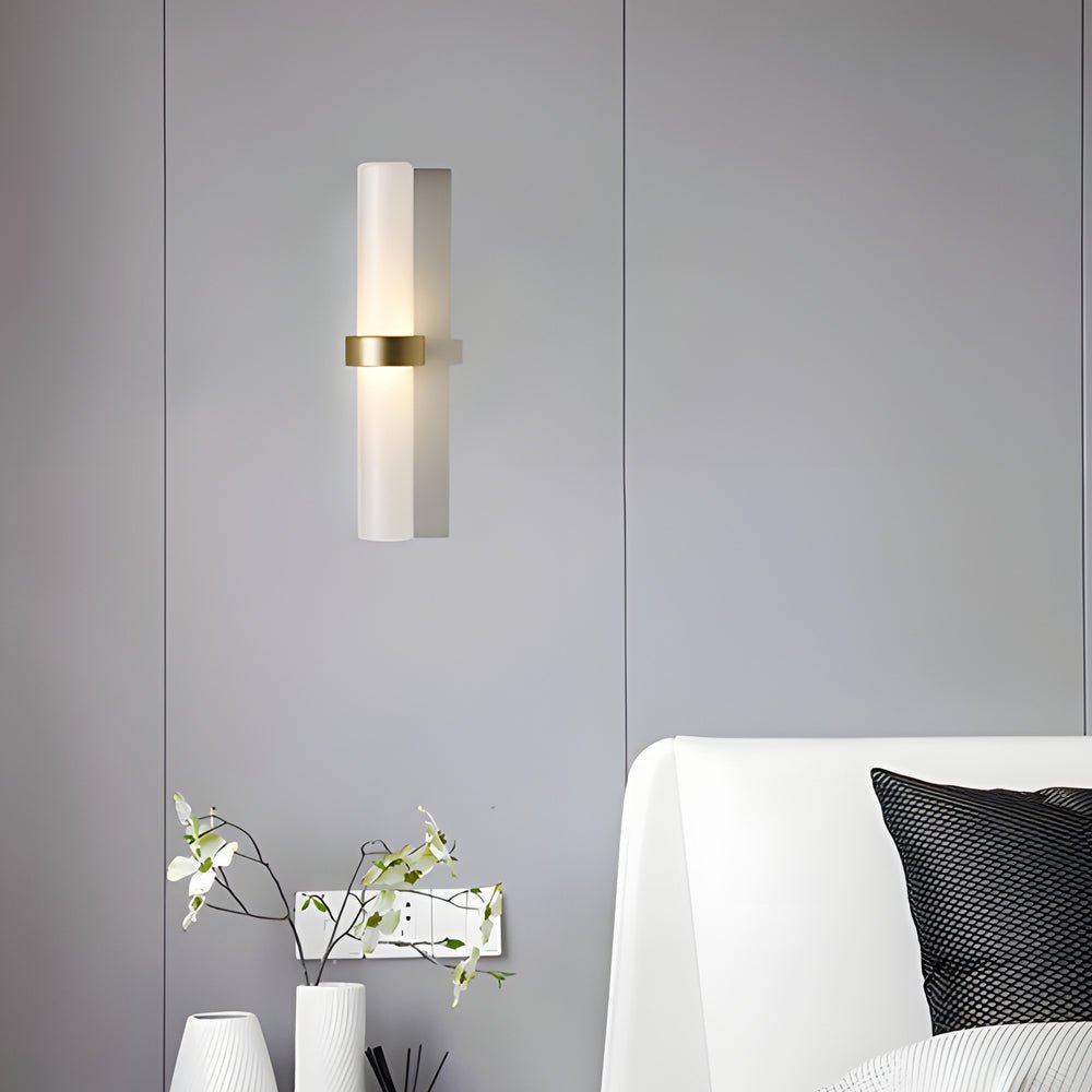 WINDSOR FROSTED GLASS TUBE WALL LANTERN IN SOFT IVORY FOR COZY SPACES