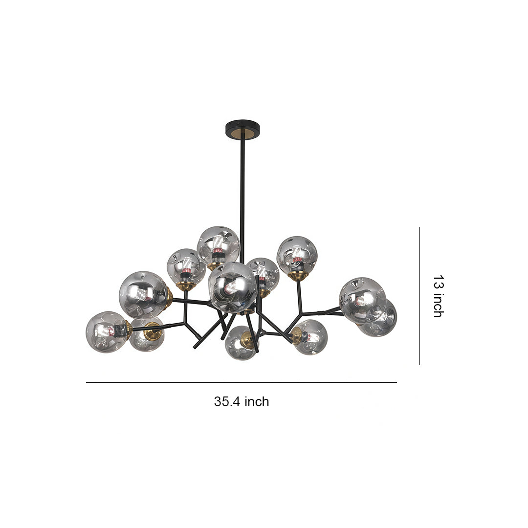 WINTERBOURNE ORB LUMINAIRE, NORDIC INSPIRED GLASS CHANDELIER