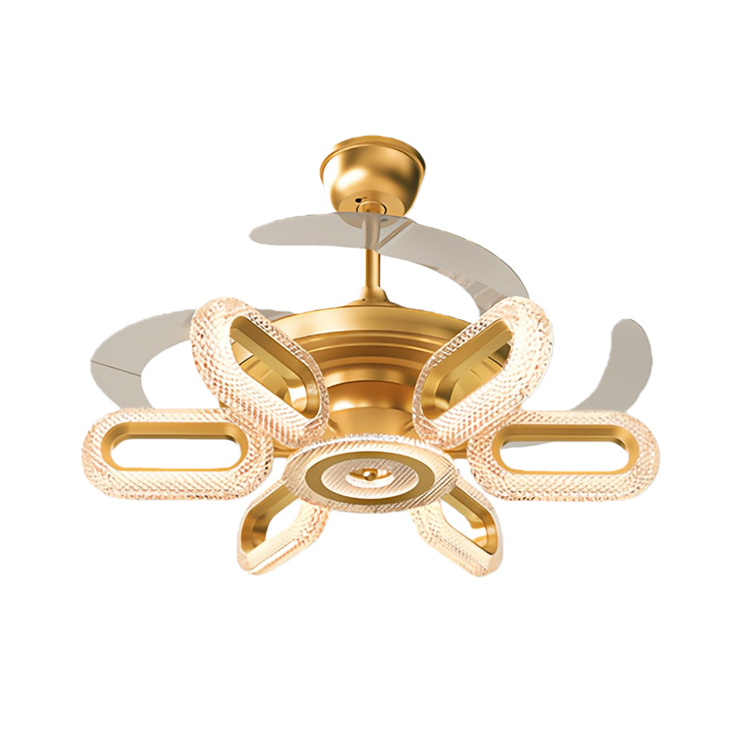 WINDSOR GOLDEN AURORA LED CEILING FAN LIGHTING