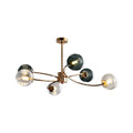 WINTHORPE SIX-BULB GLASS CEILING LANTERN WITH GOLD ACCENTS