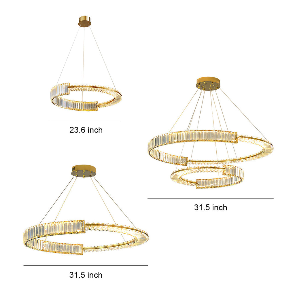 WINDSOR CRYSTAL RING CEILING LUMINAIRE WITH DIMMABLE LED