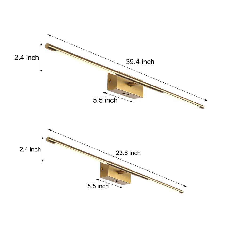 WINTHORPE GOLDEN GLOW BATHROOM LIGHTING FIXTURE – 23.6" & 39.4", Dual Warm & Cool Illumination for Contemporary Spaces