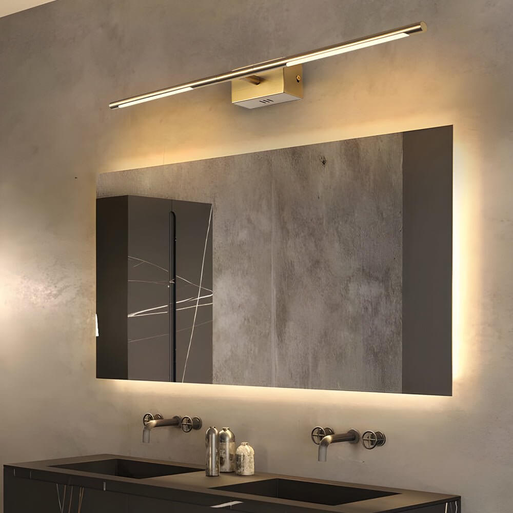 WINTHORPE GOLDEN GLOW BATHROOM LIGHTING FIXTURE – 23.6" & 39.4", Dual Warm & Cool Illumination for Contemporary Spaces