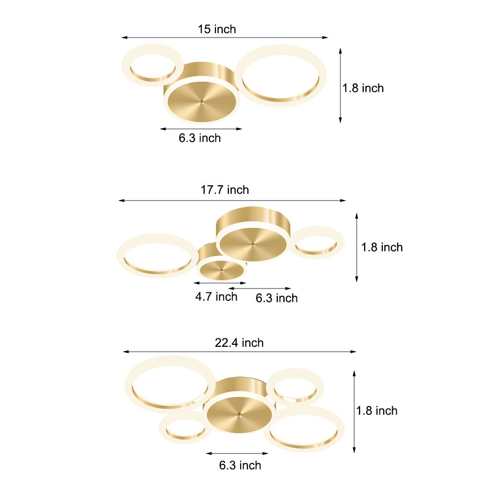 WINTERBOURNE GOLDEN CIRCLE LED CEILING LIGHTING RING