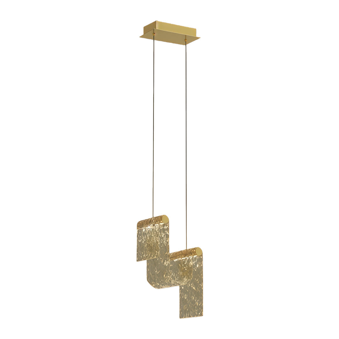 CARLETON AMBER GLASS ISLAND PENDANT LIGHT