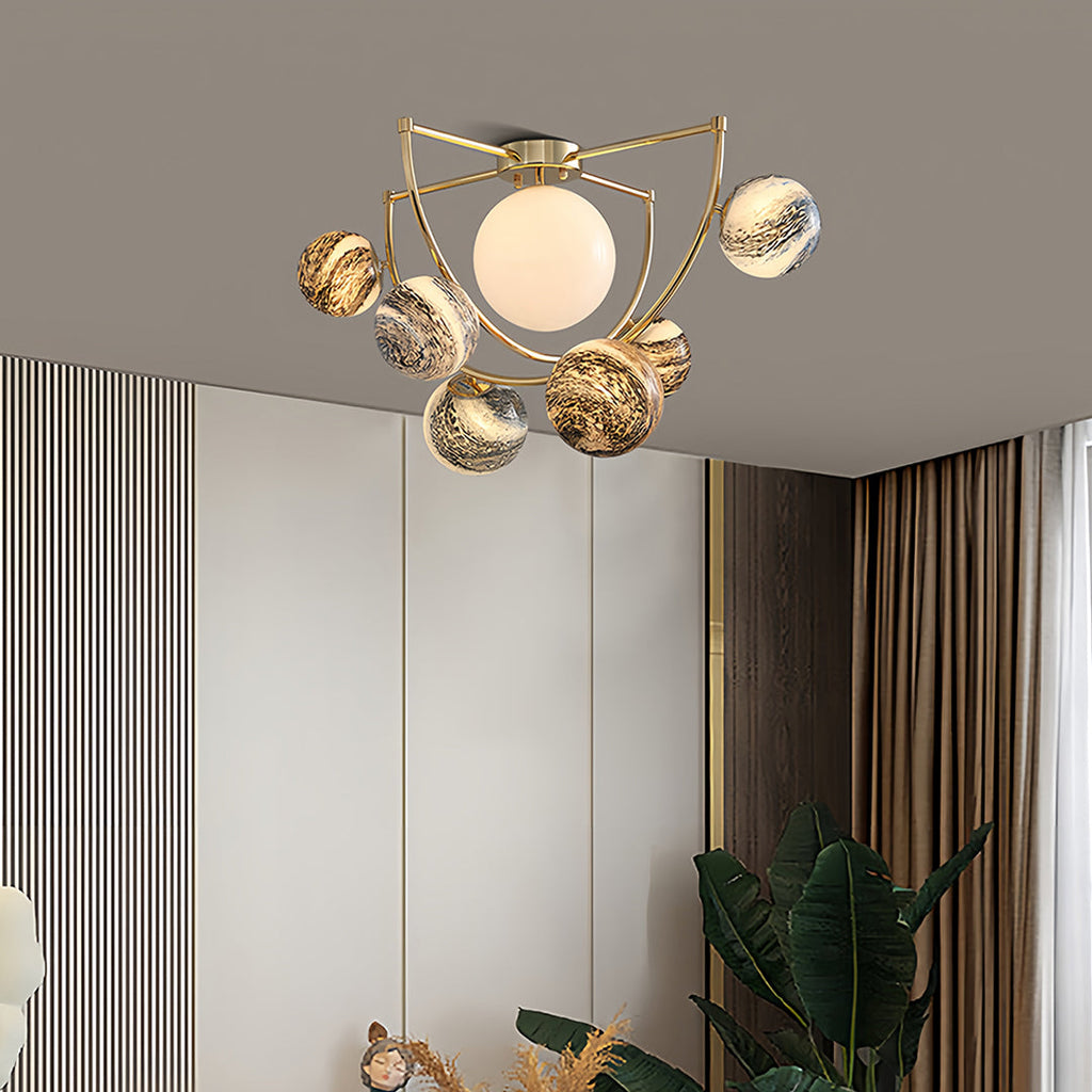ASTRALIS GOLDEN ORBIT SEMI-FLUSH CEILING LUMINAIRE