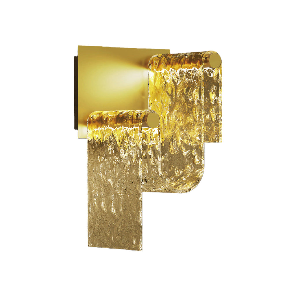 WINTHROP GOLDEN METAL LED WALL SCONCE WITH GLASS ACCENTS