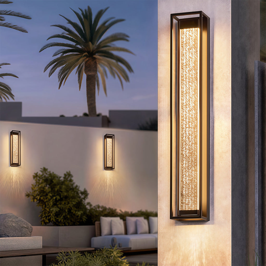RAVENSDALE DARK METAL WEATHERPROOF LINEAR WALL LANTERN