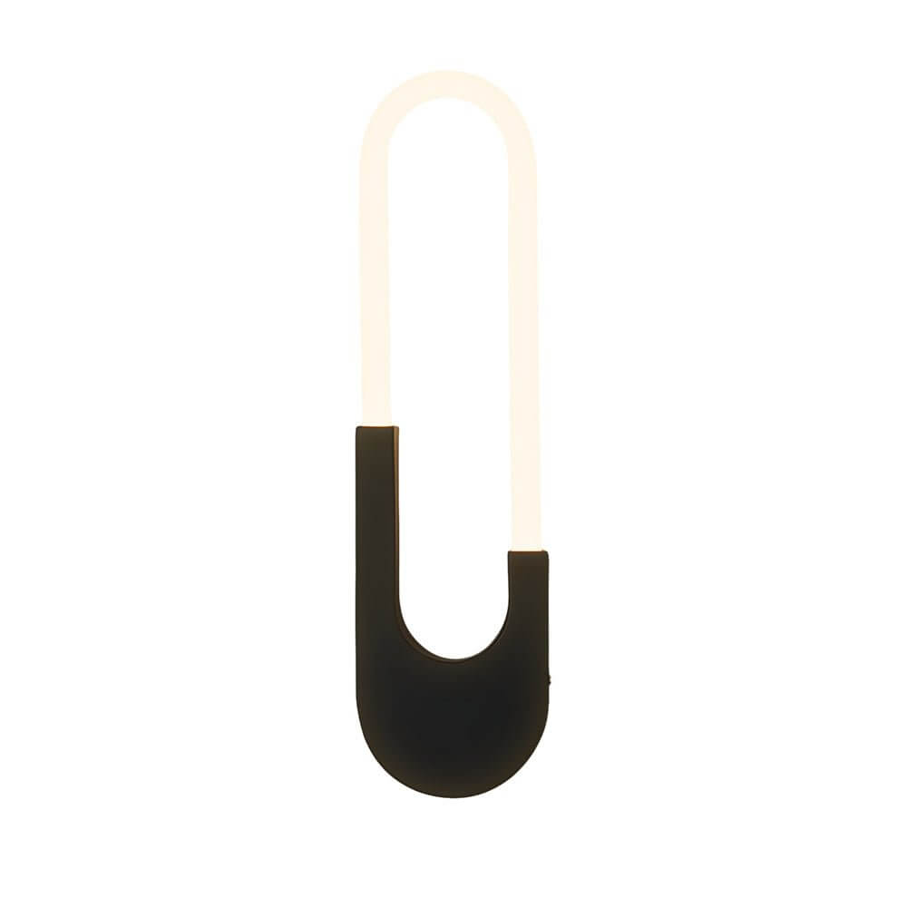 WINTHORPE MODERN OVAL LED WALL LIGHTING - 16'' H, ONYX BLACK