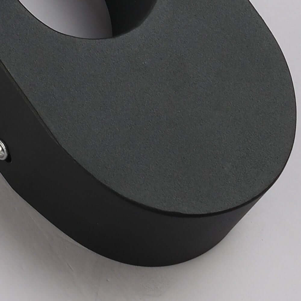 WINTHORPE MODERN OVAL LED WALL LIGHTING - 16'' H, ONYX BLACK
