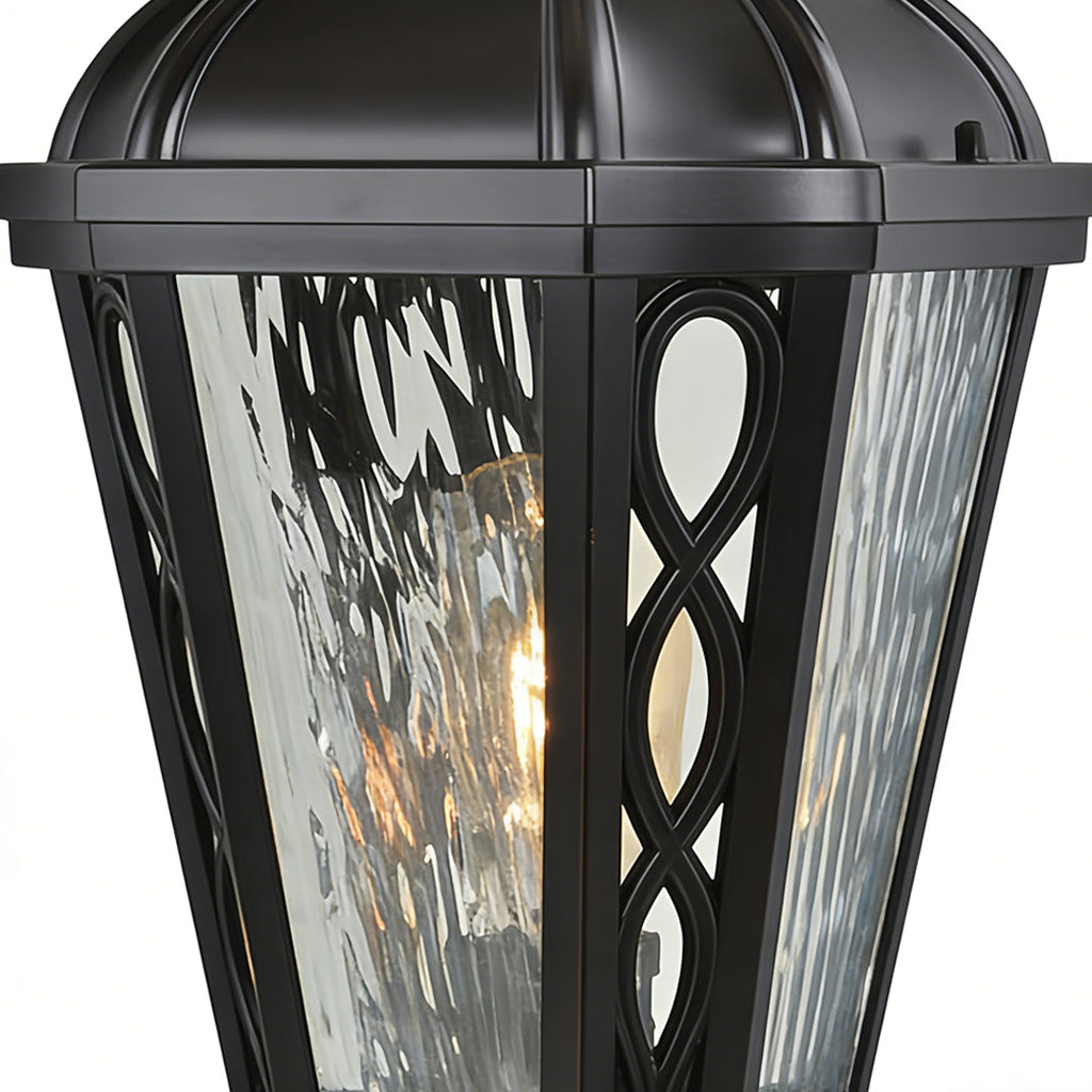 RAVENSHIRE WEATHERED ALUMINUM GARDEN LANTERN WITH GLASS ENCLOSURE