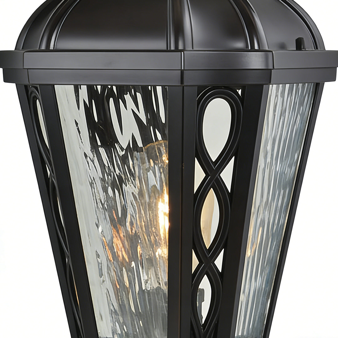 RAVENSHIRE WEATHERED ALUMINUM GARDEN LANTERN WITH GLASS ENCLOSURE
