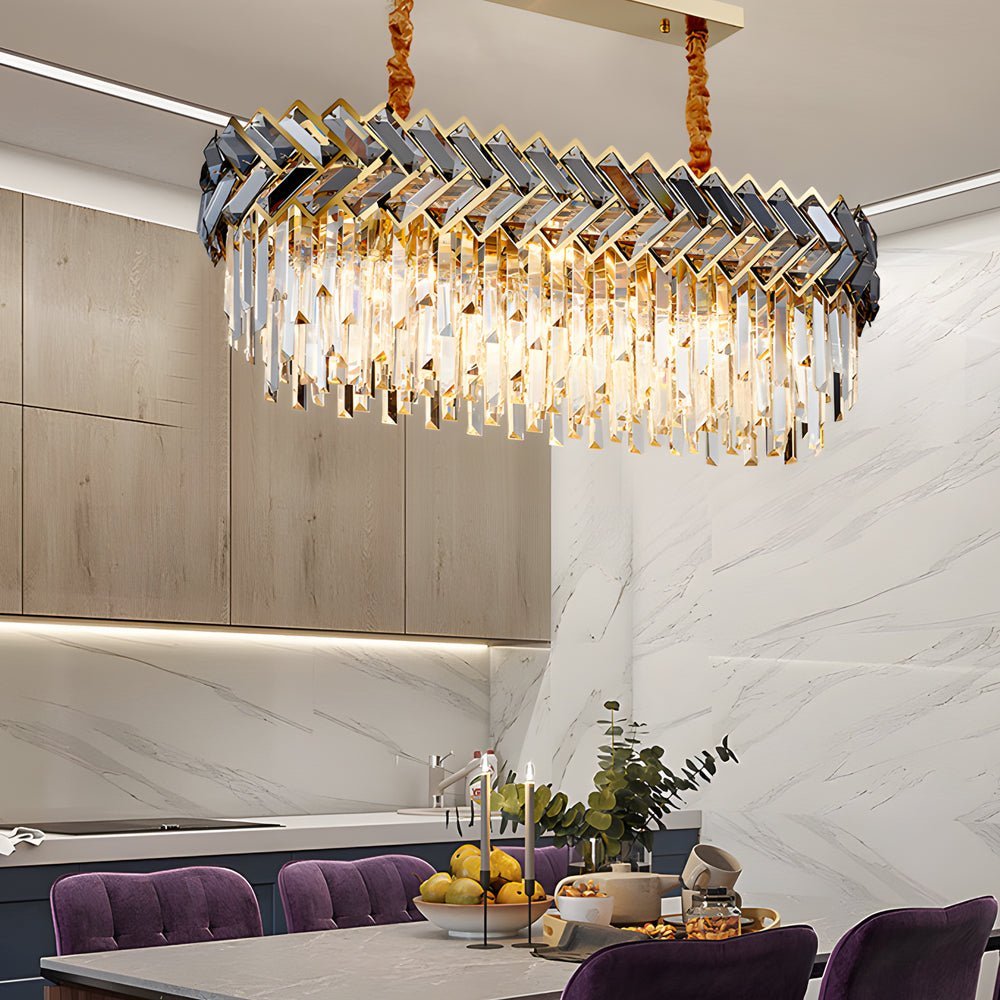 WINTHROP CRYSTAL RADIANCE DINING CHANDELIER - CIRCULAR & RECTANGULAR OPTIONS