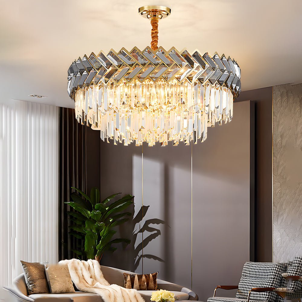 WINTHROP CRYSTAL RADIANCE DINING CHANDELIER - CIRCULAR & RECTANGULAR OPTIONS