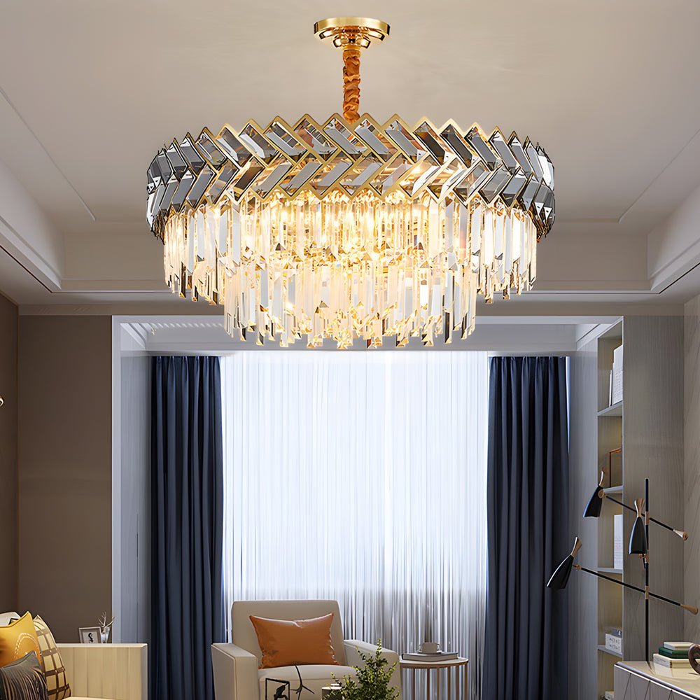WINTHROP CRYSTAL RADIANCE DINING CHANDELIER - CIRCULAR & RECTANGULAR OPTIONS