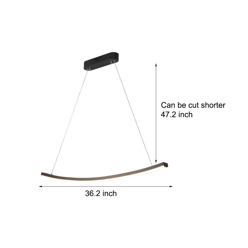 WINDSOR ARC LED PENDANT LIGHTING: Matte Black Design for Dining Spaces & Kitchen Counters