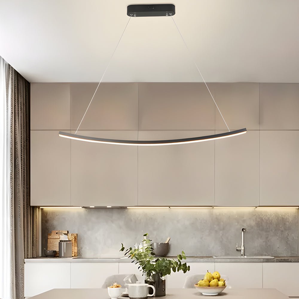 WINDSOR ARC LED PENDANT LIGHTING: Matte Black Design for Dining Spaces & Kitchen Counters