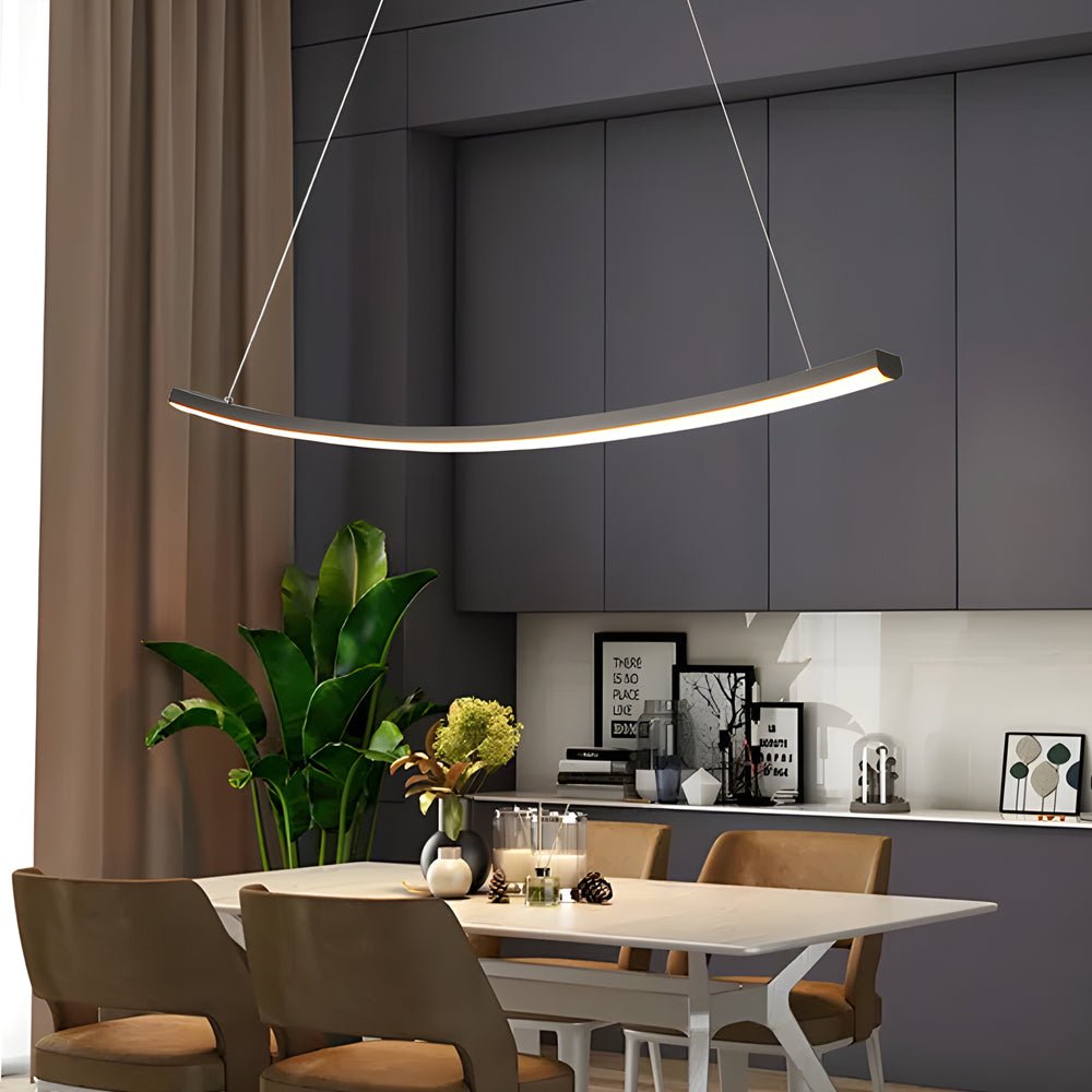WINDSOR ARC LED PENDANT LIGHTING: Matte Black Design for Dining Spaces & Kitchen Counters