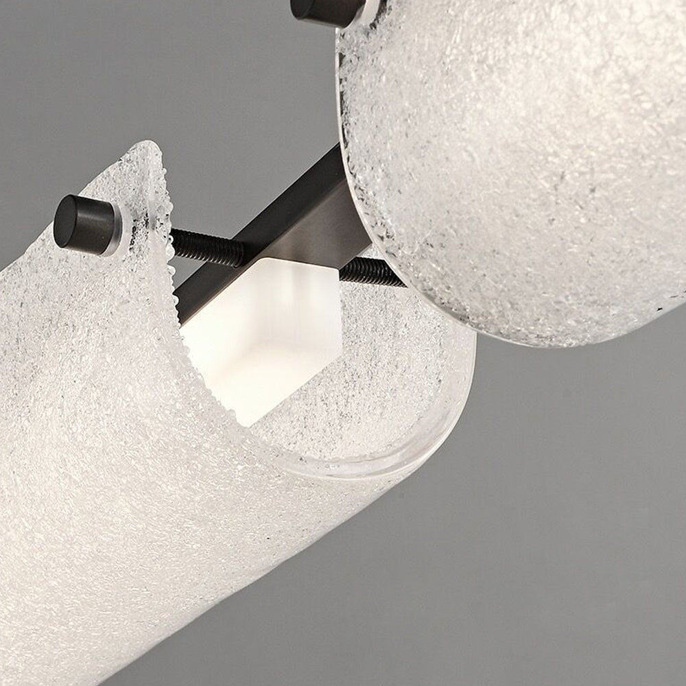 WINDSOR COPPER STRIPED FROSTED GLASS ISLAND LUMINAIRE