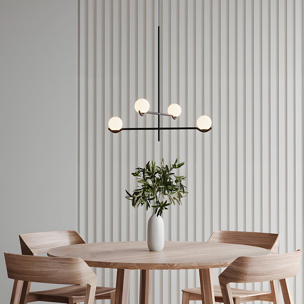 WINTHROP MODERN GLASS ORB PENDANT LIGHTING, 3/4/6-BULB CONFIGURATION IN BLACK AND GOLD