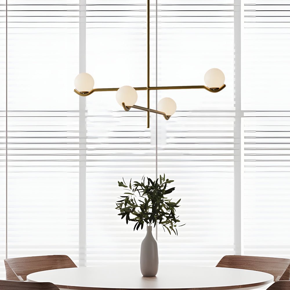 WINTHROP MODERN GLASS ORB PENDANT LIGHTING, 3/4/6-BULB CONFIGURATION IN BLACK AND GOLD