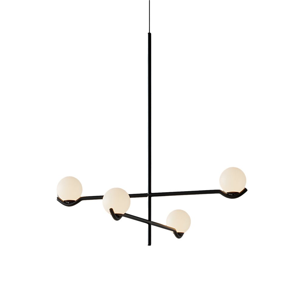 WINTHROP MODERN GLASS ORB PENDANT LIGHTING, 3/4/6-BULB CONFIGURATION IN BLACK AND GOLD