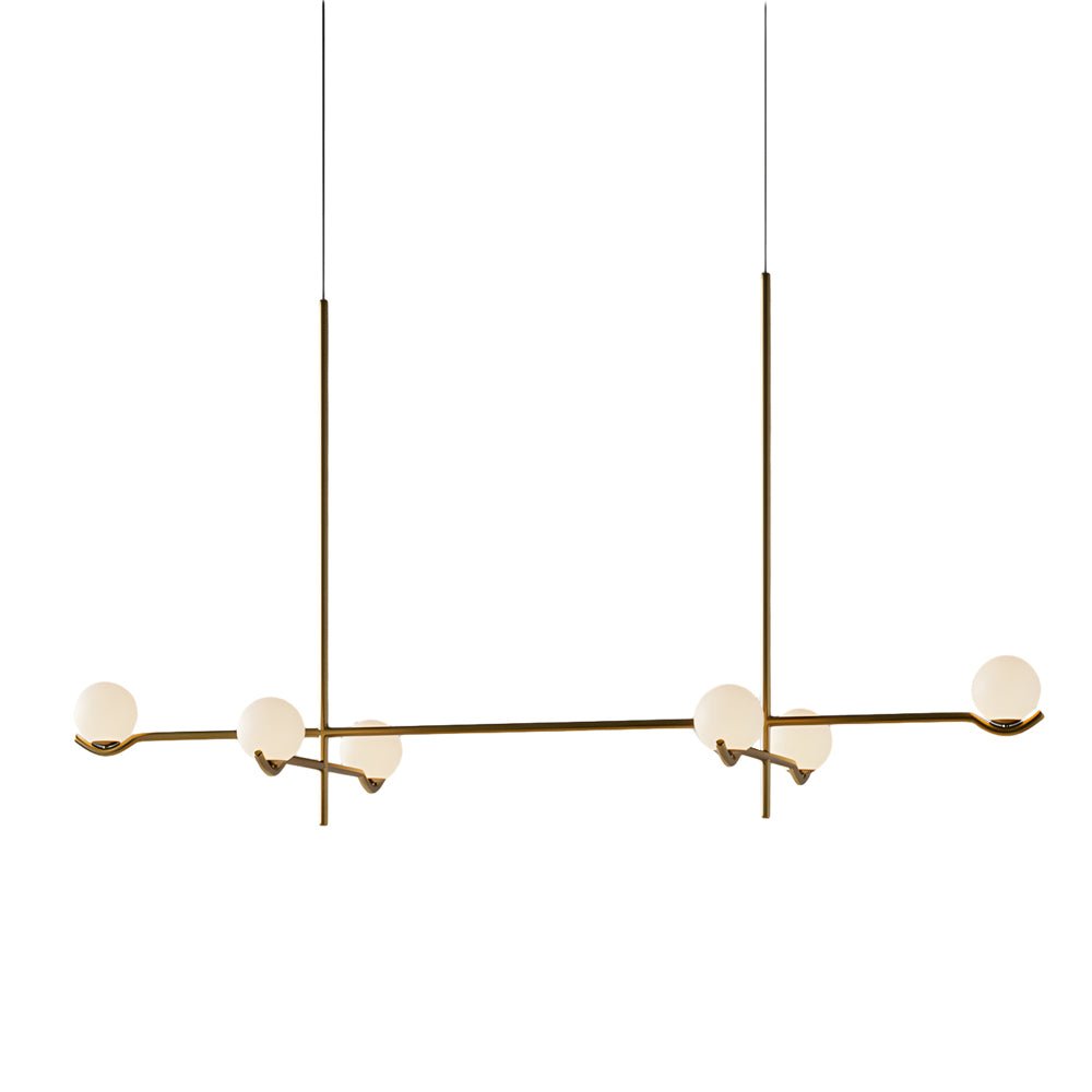 WINTHROP MODERN GLASS ORB PENDANT LIGHTING, 3/4/6-BULB CONFIGURATION IN BLACK AND GOLD