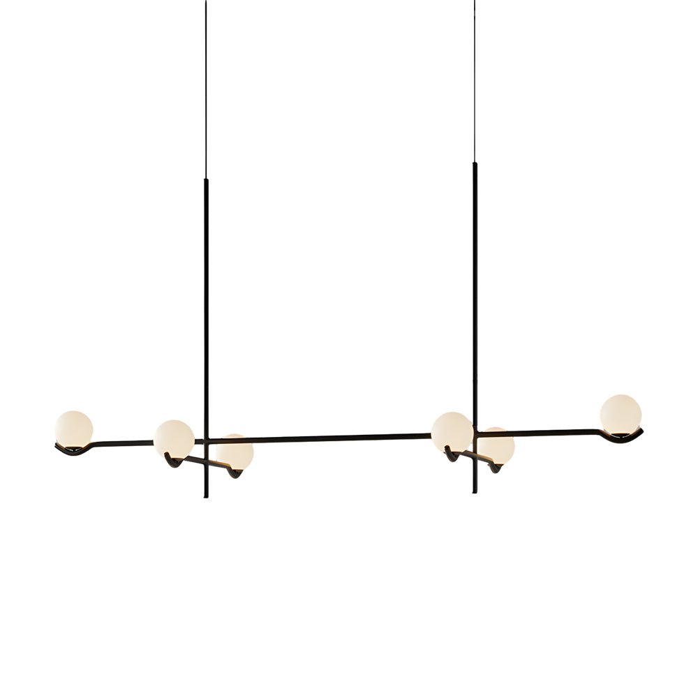 WINTHROP MODERN GLASS ORB PENDANT LIGHTING, 3/4/6-BULB CONFIGURATION IN BLACK AND GOLD