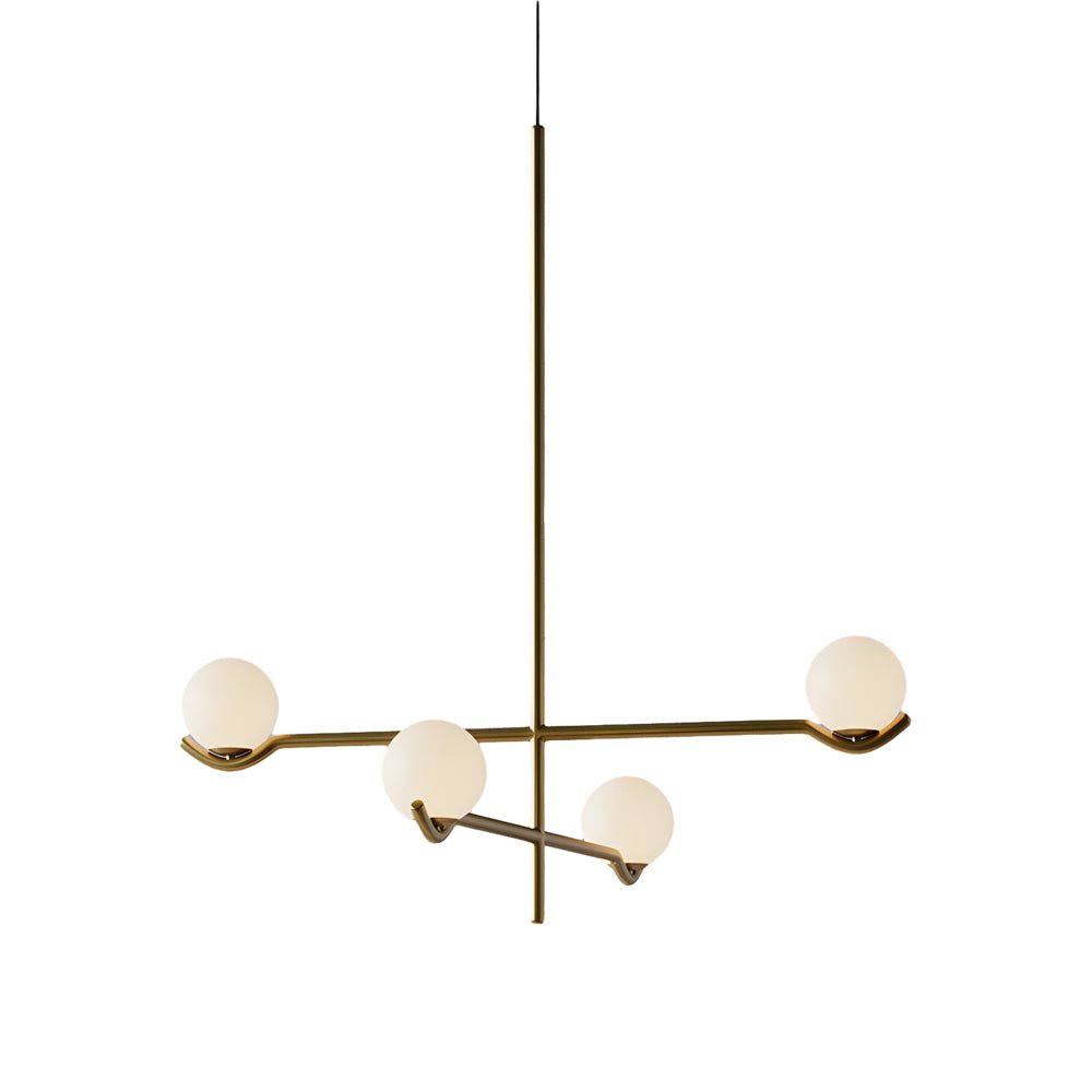 WINTHROP MODERN GLASS ORB PENDANT LIGHTING, 3/4/6-BULB CONFIGURATION IN BLACK AND GOLD