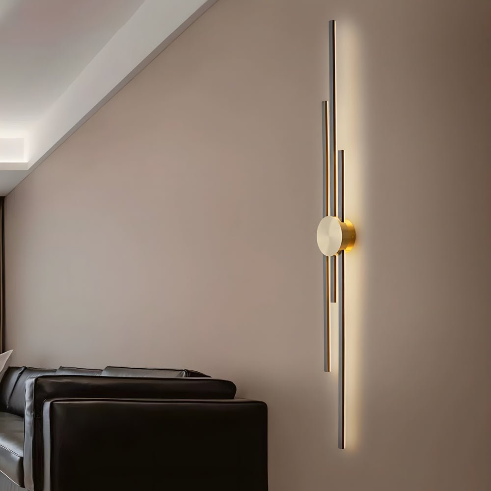WINTHORPE METAL STRIP WALL SCONCE IN DUAL TONES
