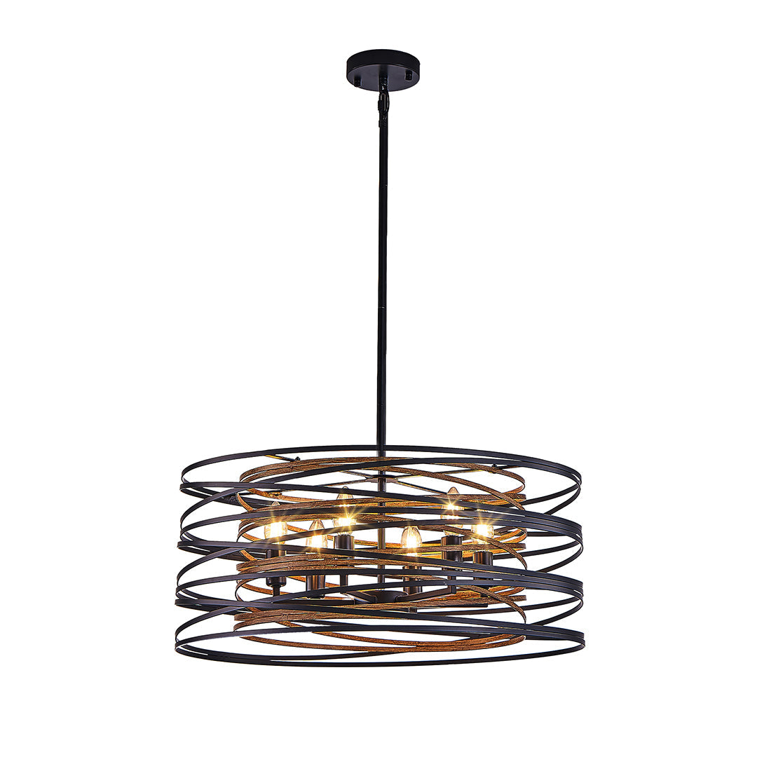 RAVENHURST IRON CAGE CYLINDRICAL PENDANT LIGHT