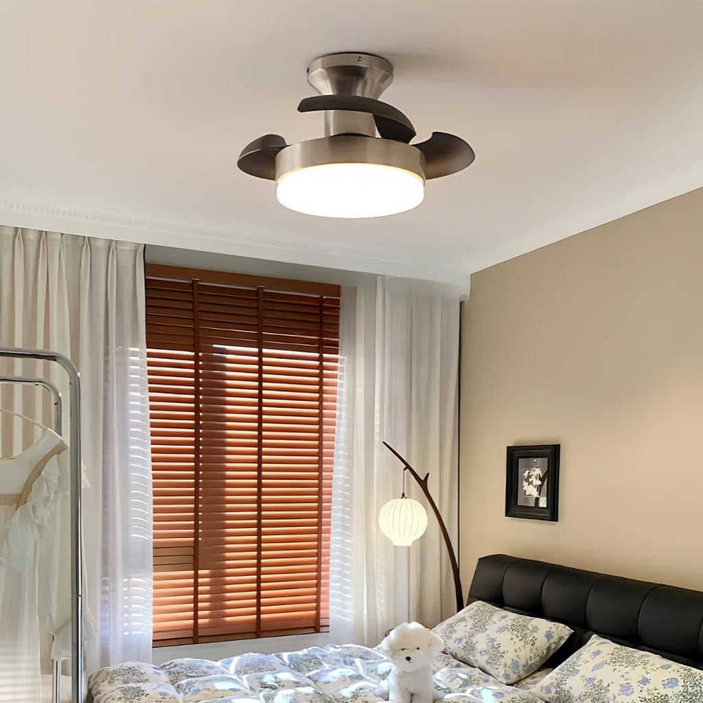 WINTHORPE SILVER 3-BLADE CEILING FAN LAMP WITH FRENCH RETRO ACCENTS