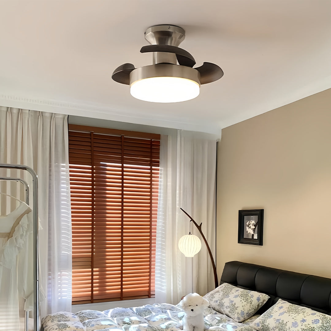 WINTHORPE SILVER 3-BLADE CEILING FAN LAMP WITH FRENCH RETRO ACCENTS