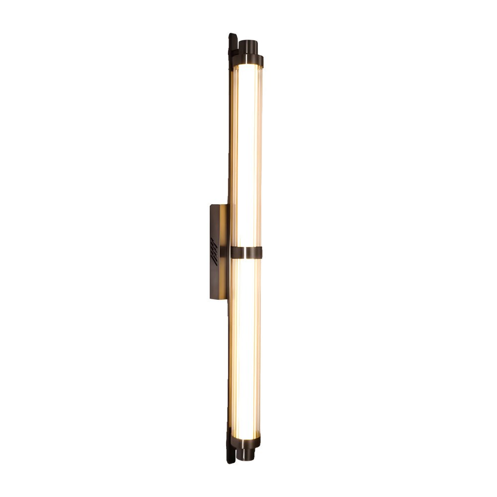 WINDSOR ACRYLIC TUBE WALL SCONCE WITH METALLIC FINISH, 27.55''/35.43''