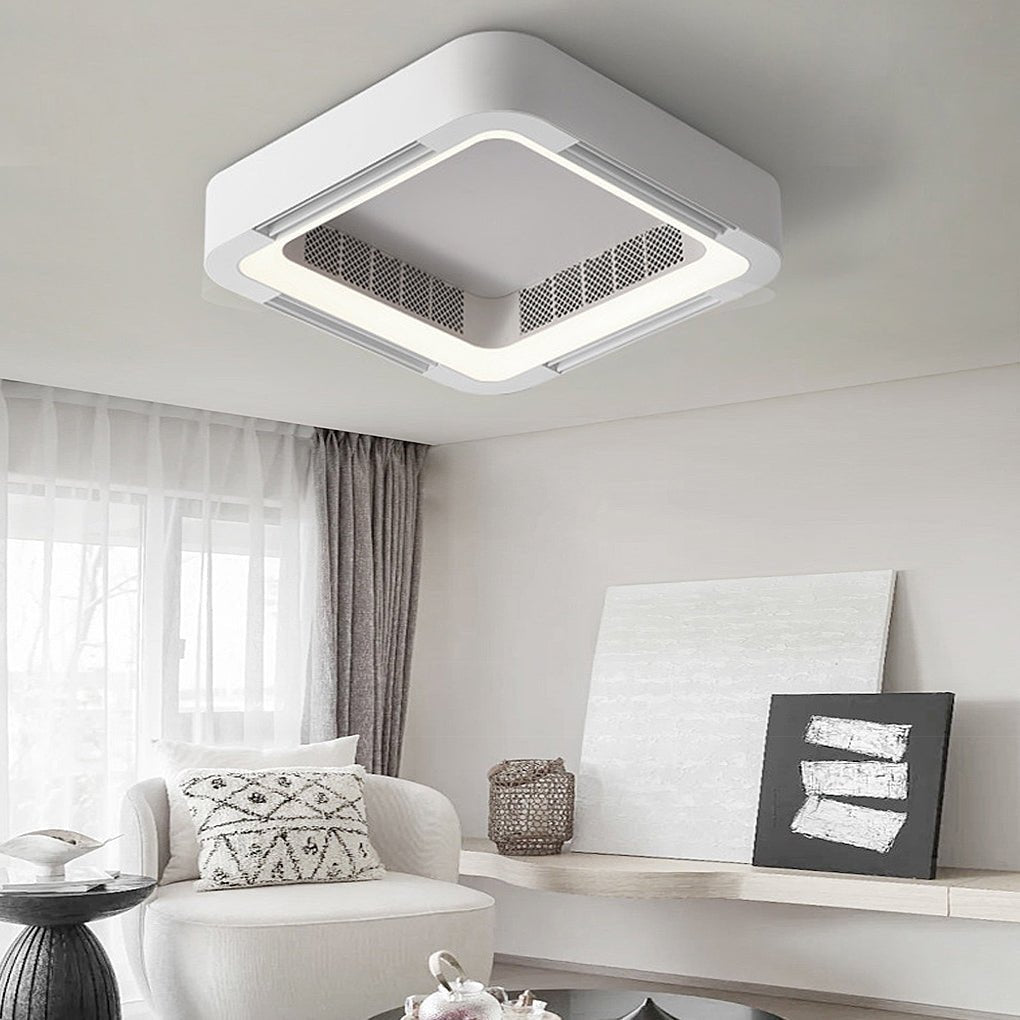 WINTHORPE WHISPERING BREEZE BLADESLESS CEILING FAN WITH INTEGRATED LED ILLUMINATION