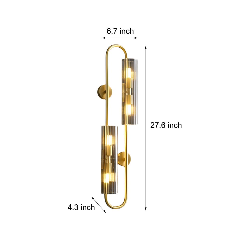 WINTHROPE BRASS OVAL WALL SCONCE WITH CRYSTAL CLEAR GLAZE